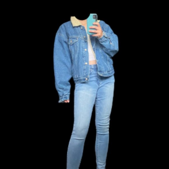 Fuzz Lined Jean Jacket - Picture 3 of 4